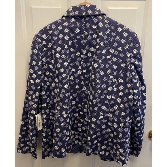 JUDITH HART Limoges Blue Cotton Blazer Jacket Embroidered Womens 20W Career‎ NEW - Picture 5 of 7